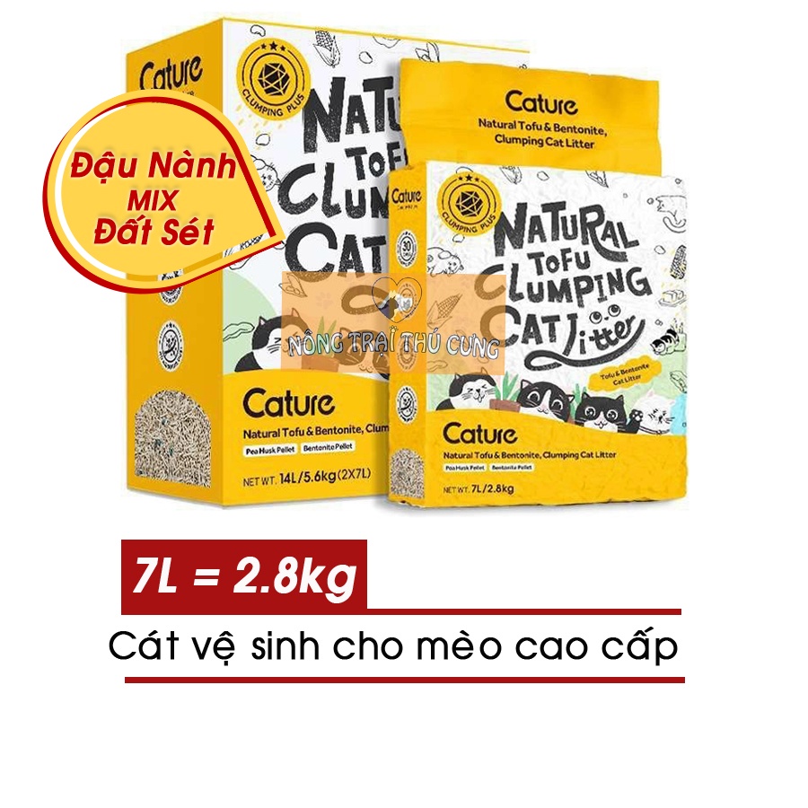 CATURE เต้าหู้ทรายถั่วเหลืองผสม Clay & Bentonite 7L = 2.8kg - รสนม