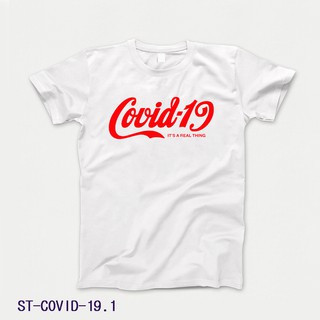 เสื้อยืดคอกลม [COVID-19] ผ้า cotton 100%  เสื้อยืด แฟชั่น เสื้อสกรีนลาย