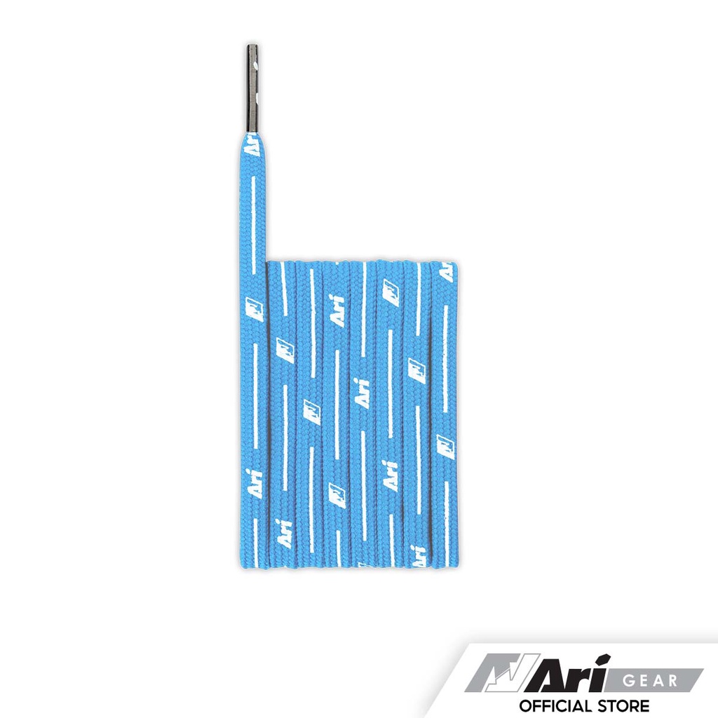 ARI COLORFUL SHOELACES - 3MM/115CM - LIGHT BLUE/WHITE เชือกรองเท้า อาริ คัลเลอร์ฟูล สีฟ้า