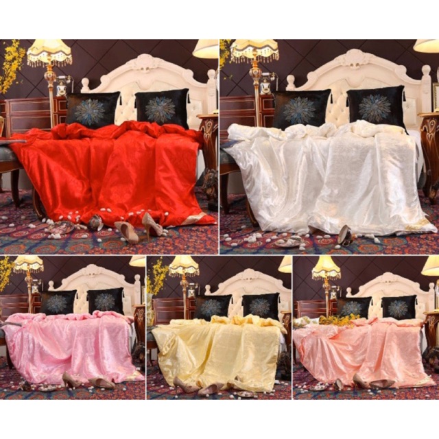 ผ้านวมแพร สีสวยไฮโซ 6x7.5ฟุต 180x220cm ห่มแล้วเย็น ผ้านิ่ม ห่มสบาย