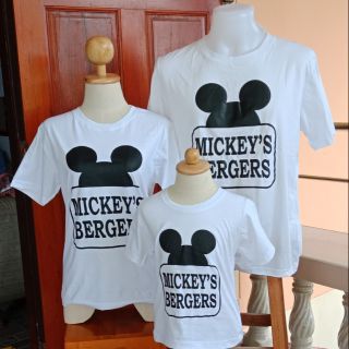 เสื้อครอบครัว เสื้อคู่รัก ลาย mickey bergers สีขาว