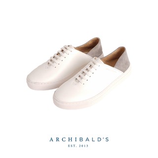 รองเท้า - Archibalds ICE GREY JUXTAPOSE - Archibalds ผ้าใบหนังแท้ ใส่ได้ 2 แบบ สีขาว-เทา