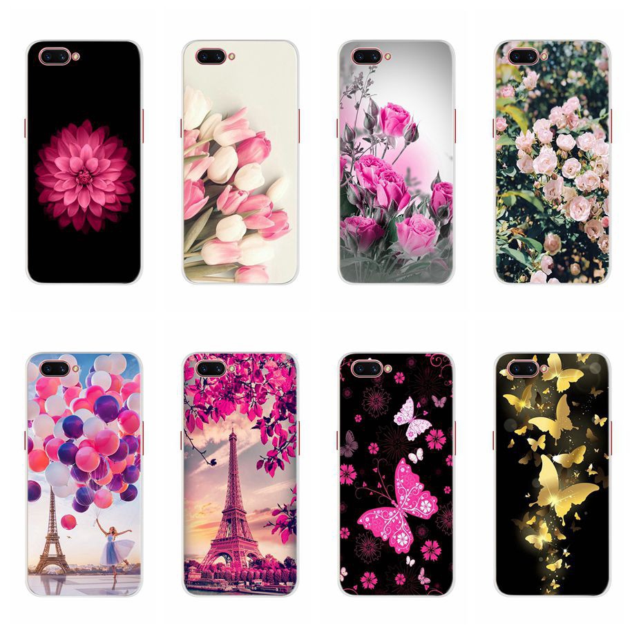 tpu เคสกระเป๋าใส่โทรศัพท์พิมพ์ลายดอกไม้และผีเสื้อสําหรับ oppo a 3s a5 a5s a7