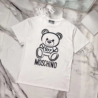 เสื้อยืดฤดูร้อนhotเสื้อยืด แขนสั้น ผ้าฝ้าย พิมพ์ลายหมี Moschino พร้อมป้ายแท็กS-3XL