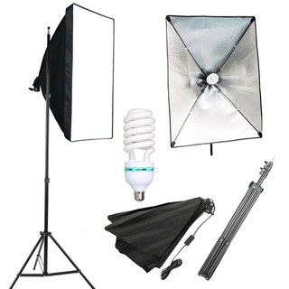 พร้อมส่ง🇹🇭ไฟสตูดิโอ Softbox หัวเดี่ยว ขนาด 50x70cm พร้อมขาตั้ง ไฟถ่ายรูป ชุดไฟสตูดิโอ สตูดิโอถ่ายภาพ ไฟต่อเนื่อง