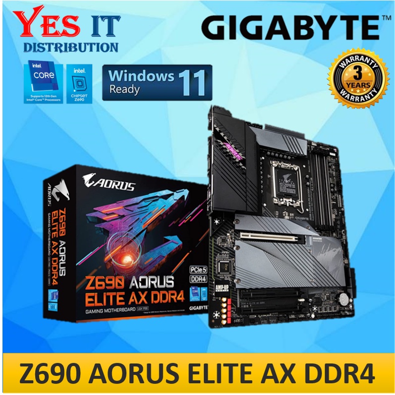 GIGABYTE Z690 AORUS ELITE AX DDR4 LGA1700 MOTHERBOARD เท่านั้น