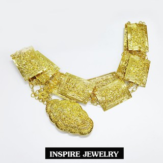 Inspire Jewelry เข็มขัดเทียมเงิน สีเงิน สีทอง ให้เลือกใส่ ตอกลายนูนต่ำ สวยหรู สง่างาม