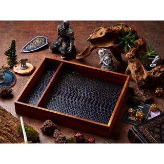 DND Dice Tray (Product does not include dice) | Dice Tray | Dark Blue &amp; Gold Scale | Dungeons and Dragons Dice | Dice