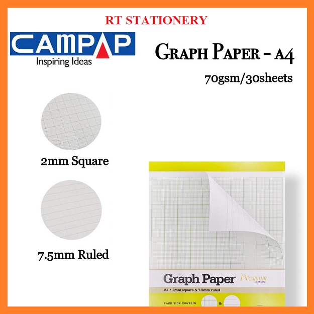 Campap Graph Paper Graph Pad 70แกรม 30แผ่น CA4796