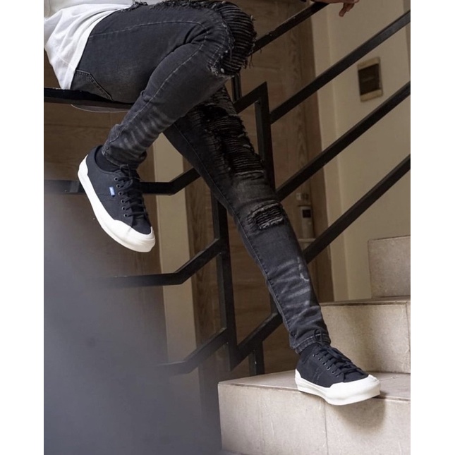 Rucas Season 4 Shadow Black Biker Jeans