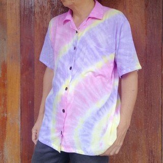เสื้อเชิ้ต​ชาย​หญิง​✨Purple Pink Pastel#AssoCat​ChiangMai​