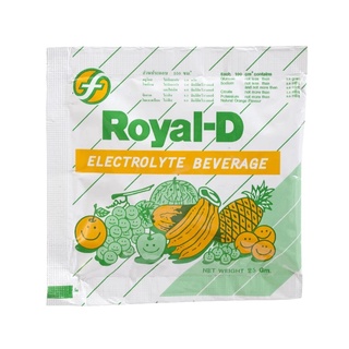 Royal-D รอยัลดี เครื่องดื่มเกลือแร่ เกลือแร่ รสผลไม้รวม เหมาะสำหรับผู้ที่เสียเหงื่อมาก ขนาด 25 กรัม จำนวน 1 ซอง (04660)