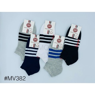 OW Socks ถุงเท้าข้อสั้น ลายผู้ชาย MV383 ลายเดียวคละสี