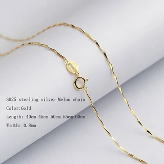 สร้อยคอม้วนทองคำขาวเงินแท้ S925 ออกแบบสวยหรู พร้อมจี้ชุบทองคำ เพอร์เฟกต์สำหรับของขวัญ