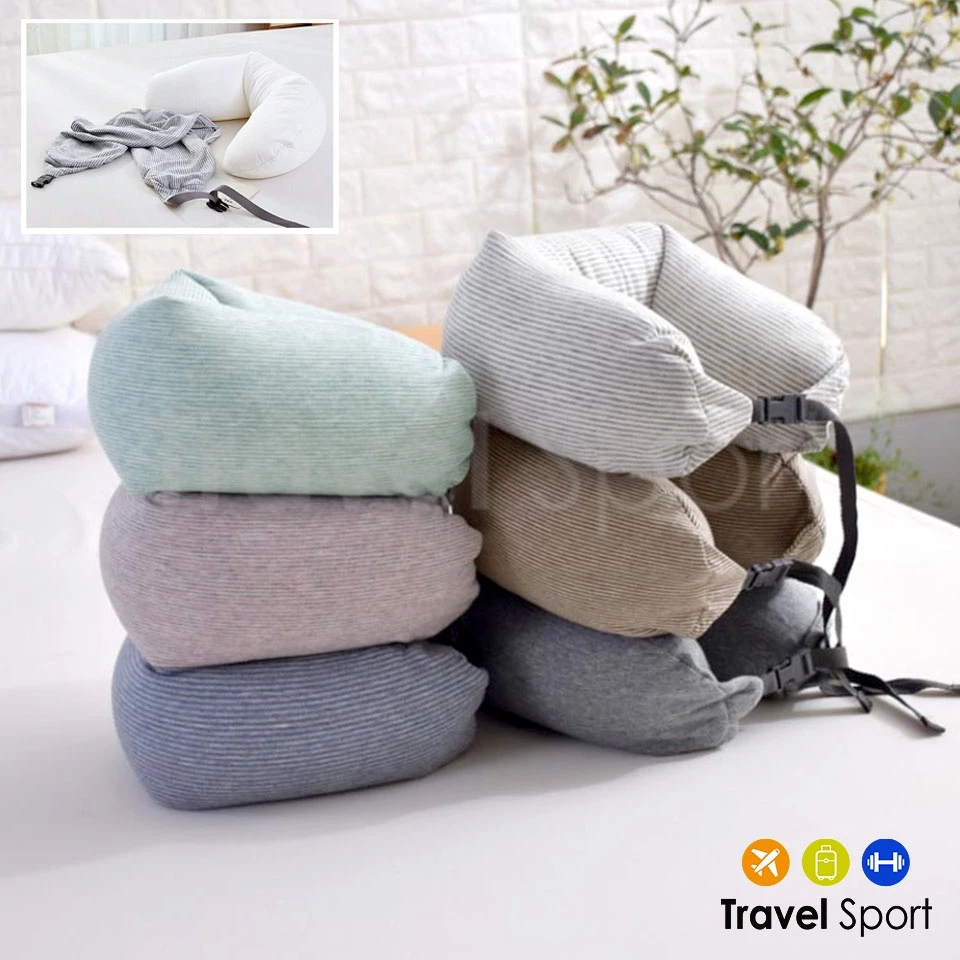 หมอนรองคอ Style Muji ปลอกผ้า 100% Cotton ถอดซักได้