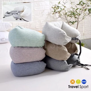 หมอนรองคอ Style Muji ปลอกผ้า 100% Cotton ถอดซักได้