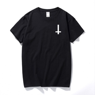 ราคาต่ำสุด!!GILDAN 【ขายดี】ใหม่ เสื้อยืดแขนสั้น ผ้าฝ้าย 100% พิมพ์ลาย Satan Upside Down Cross พลัสไซซ์ แฟชั่น สําหรับผู้ช