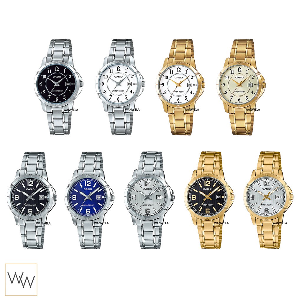 GRAND EAGLE นาฬิกาข้อมือผู้หญิง นาฬิกา casio [ใส่โค้ดลดเพิ่ม] ของแท้ นาฬิกาข้อมือ Casio ผู้หญิง รุ่น LTP-V004 สายสแตนเลส