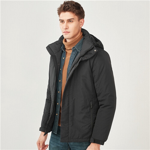 GIORDANO MEN Detachable hood stand collar coat 01079650