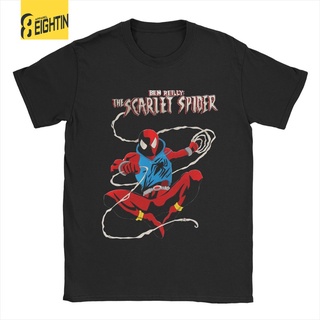 เสื้อยืดผ้าฝ้าย เสื้อยืดแขนสั้น พิมพ์ลาย Disney Ben Reilly Scarlet Spider สําหรับผู้ชาย