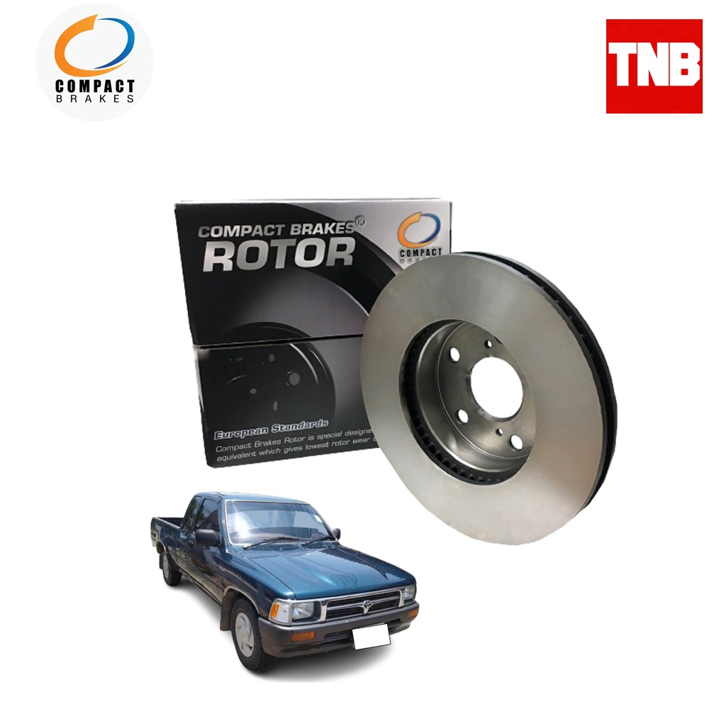 Compact Brakes จานเบรค จานดิสเบรคหน้า สำหรับ Toyota Mighty-x 4x2ตัวเตี้ย โตโยต้า ไมตี้เอ็กซ์ ปี 1990