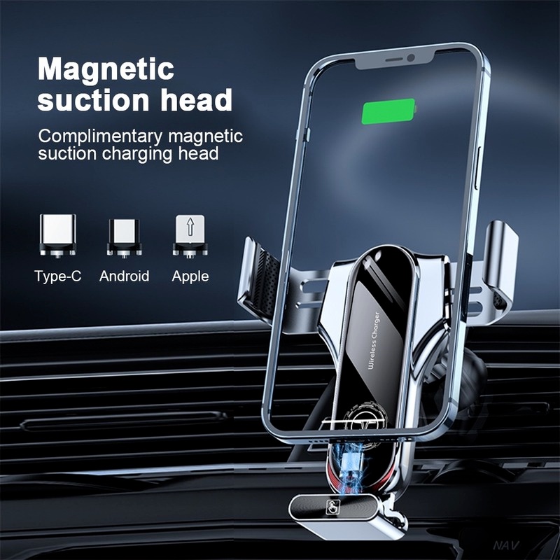15W Car Wireless Charger Air Vent Mount Phone Holder Stand For