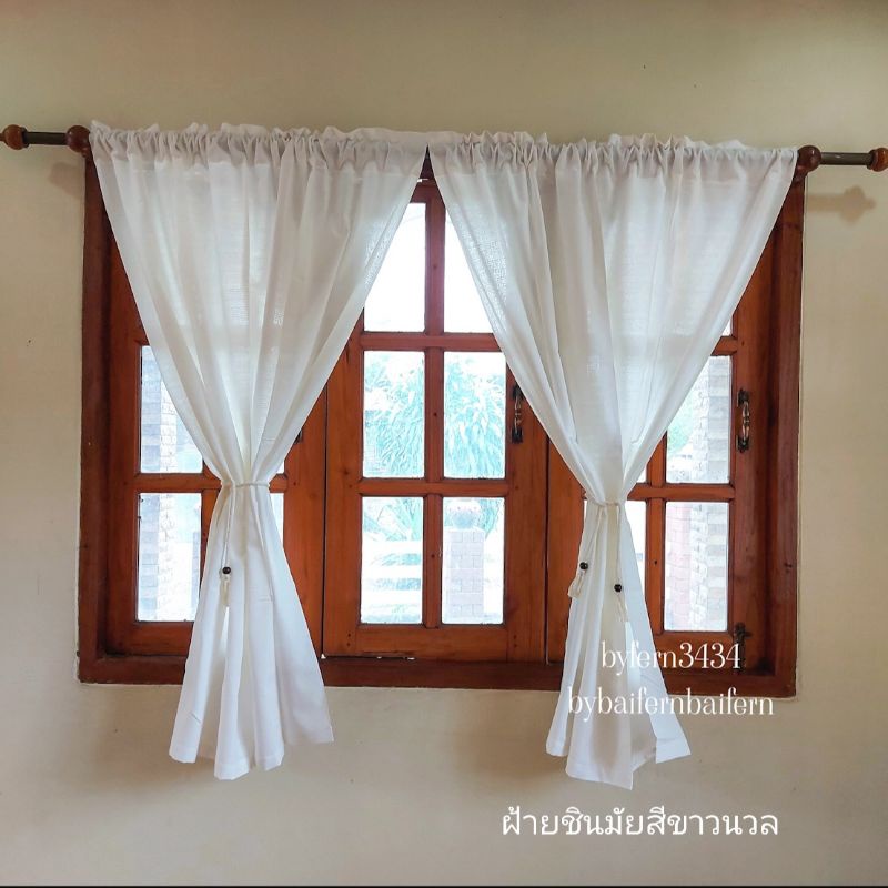แนะนำ ผ้าม่าน ผ้าม่านผ้าฝ้ายสไตล์มินิมอล ผ้าม่านหน้าต่างประตู กว้าง110cm ราคาพิเศษ มีเก็บเงินปลายทาง
