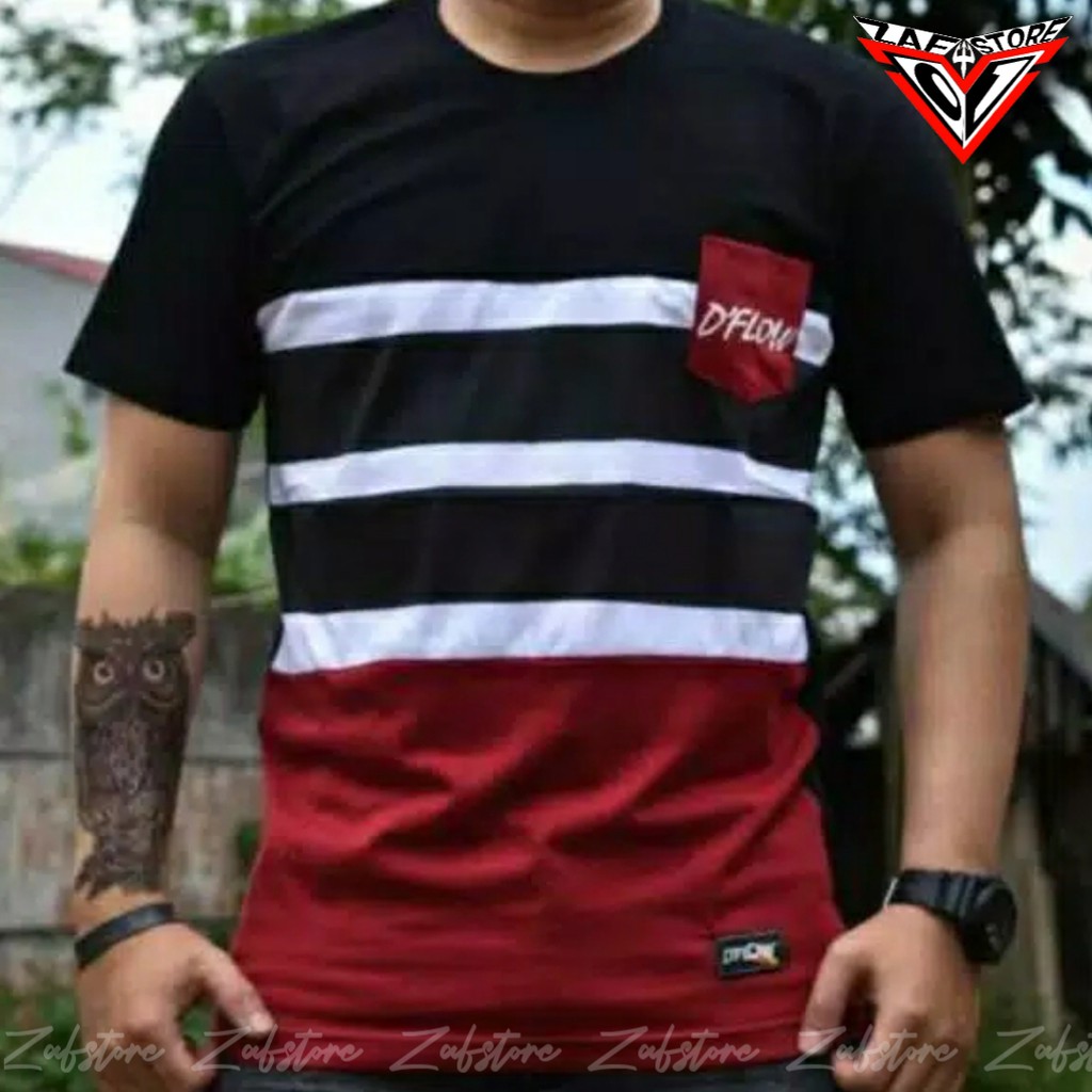 เสื้อยืดแบรนด์ Men& 39;s | เสื้อยืด DFLOW distro ดั้งเดิมฟรีสติ๊กเกอร์