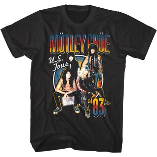 เสื้อผู้ชายเท่ - ขายร้อนคลาสสิกเสื้อยืดMotleyCrueยูเอสทัวร์1983ผู้ชายโลหะวงร็อคภาพถ่ายคอนเสิร์ตMerc