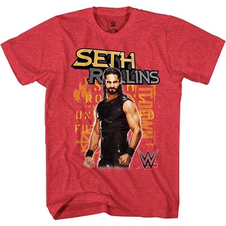 เสื้อยืด พิมพ์ลายมวยปล้ํา WWE Boys Seth Rollins Burn It Down Superstar สําหรับผู้ชาย