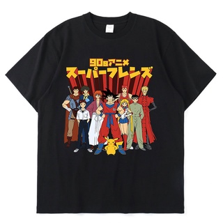 เสื้อยืดโอเวอร์ไซส์เสื้อยืด พิมพ์ลายกราฟฟิค มังงะ BHYX INMU 90s Anime Cowboy Bebop Berserk Slam Dunk สไตล์วินเทจ ฮาราจูก