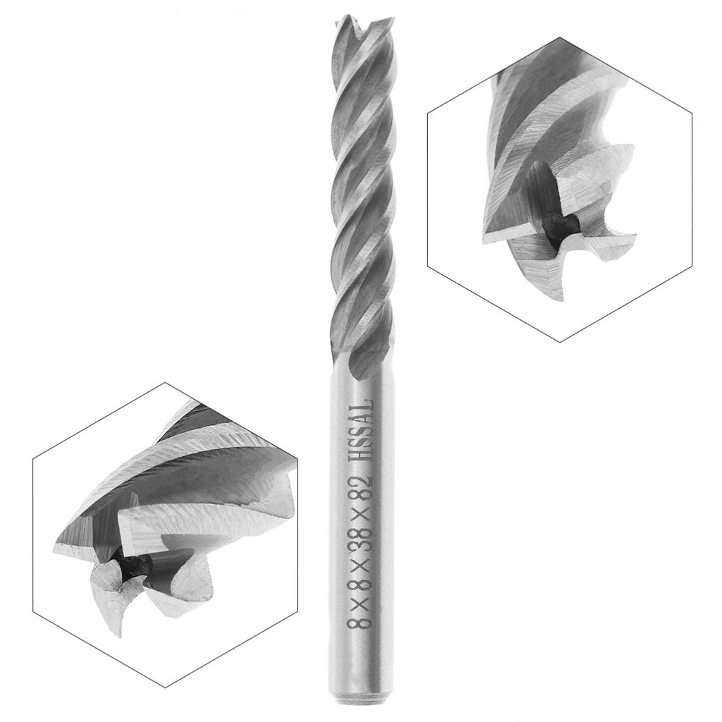 8 มม. 4 flute hss &amp; อุปกรณ์คัตเตอร์อะลูมิเนียม end mill สําหรับ cnc mold