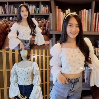 เสื้อครอปสม็อคหลัง อก26-34 ยาว15