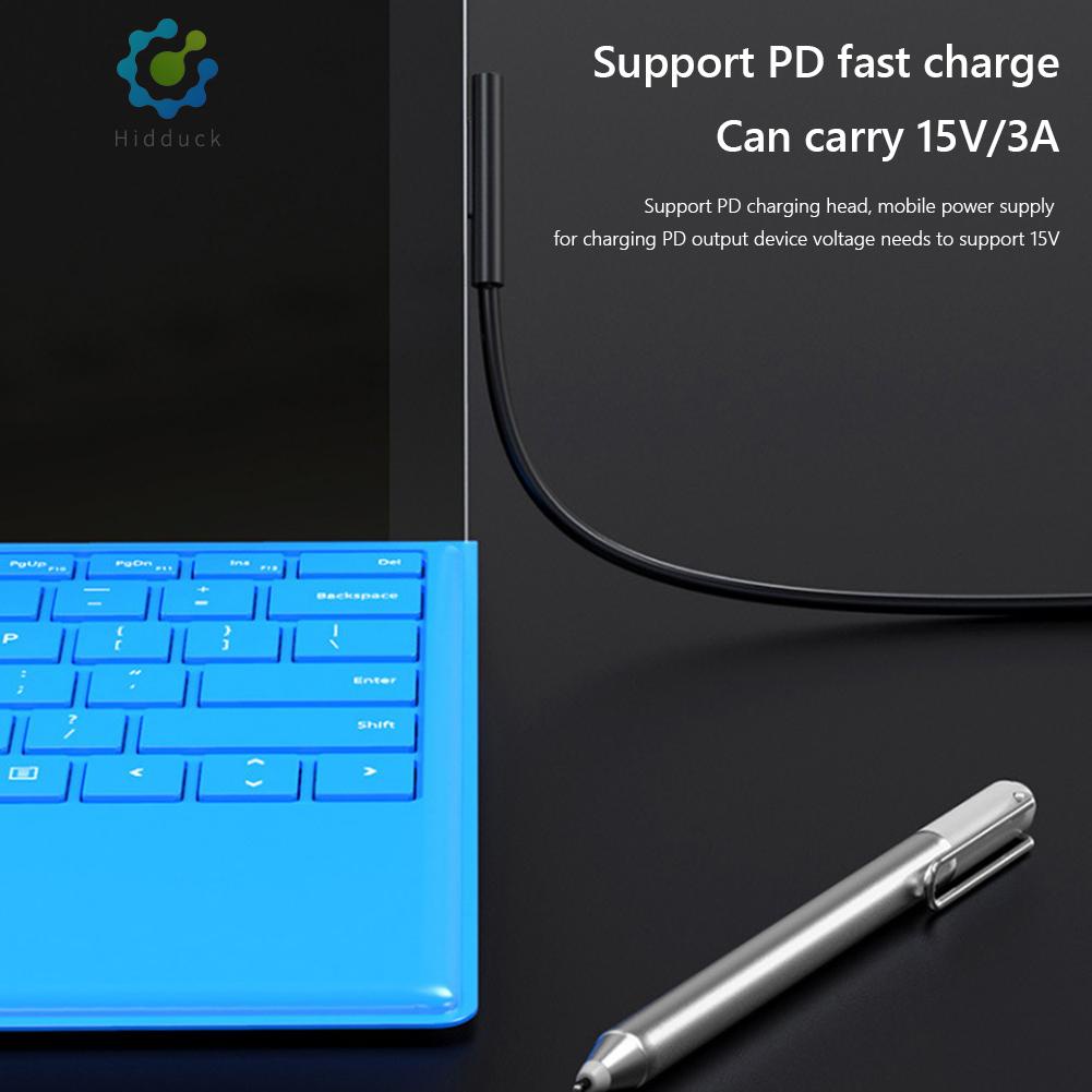 (HIK-Hot) สายชาร์จพาวเวอร์ซัพพลาย USB C PD ชาร์จเร็ว สําหรับ Microsoft Surface Pro 7 6 5 4