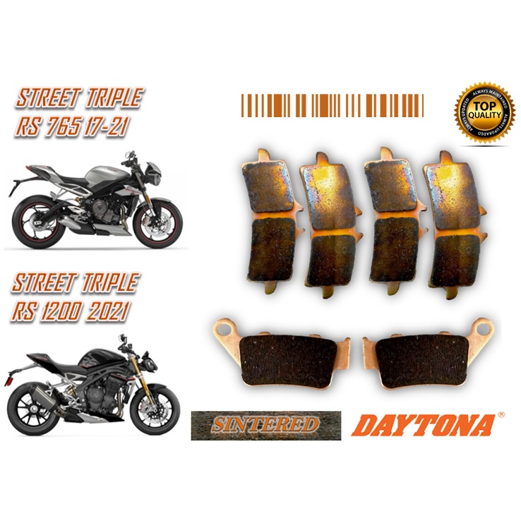 TRIUMPH STREET TRIPLE RS 765 17-21 STREET TRIPLE RS 1200 ผ้าเบรคยาวอายุการใช้งานคุณภาพสูง MOTORSPORT