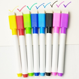ปากกาไวท์บอร์ด มาร์กเกอร์ มียางลบในตัว สีดํา หลากสี สําหรับนักเรียน เด็กนักเรียน วาดภาพ 8 ชิ้น ต่อล็อต
