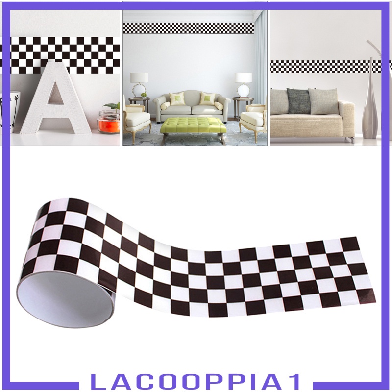 [LACOOPPIA1] สติกเกอร์ติดผนัง ลายโมเสค สีดํา สีขาว สําหรับห้องนอน ห้องนั่งเล่น