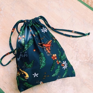 Sea Supply x Coffee Bark Mini Bag - ถุงผ้าหูรูด ใส่อุปกรณ์ชายหาด ไปทะเล มีหูหิ้ว นำหนักเบา ผ้าว่ายน้ำ ลายกาแฟ