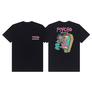 เสื้อยืดผ้าฝ้าย Psycho HOLIDAY เสื้อยืด / เสื้อยืดผู้ชาย Distro / เสื้อยืดผู้ชายสุดเท่ / เสื้อยืดพรีเมี่ยม / เสื้อยืดล่า