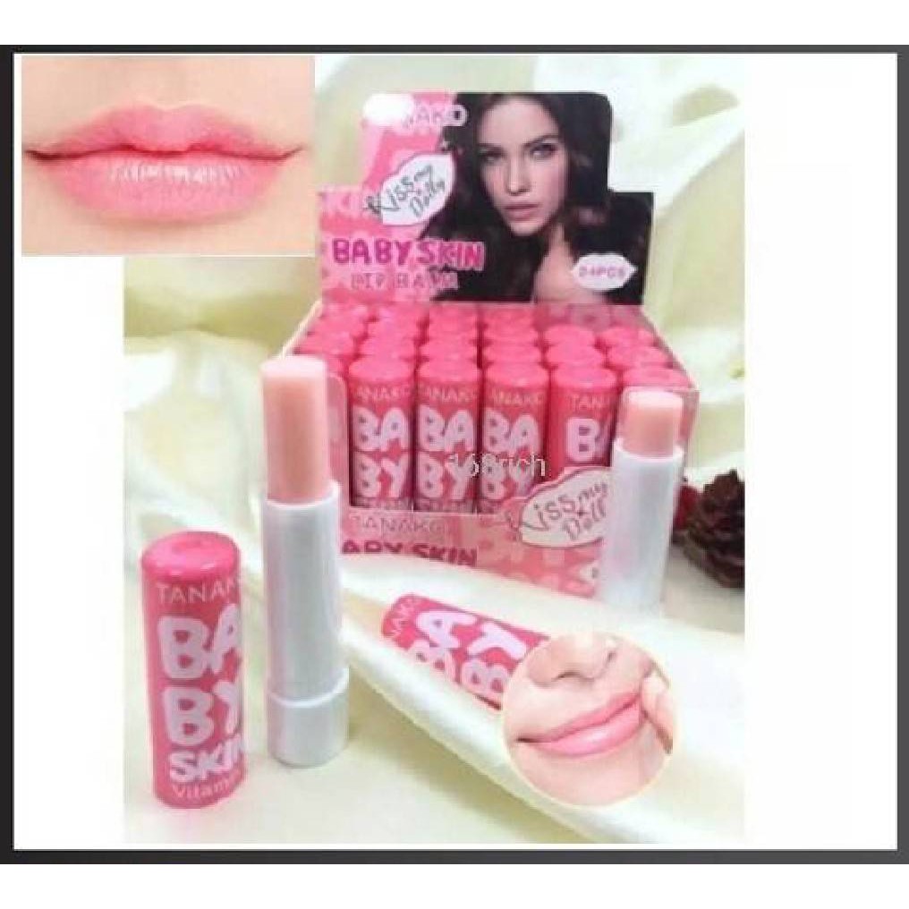 ( 1 แท่ง ) Baby Lip Balm ลิปสติก เบบี้ ลิป กลิ่นหอมมากเปลี่ยนสี ชุ่มชื่นยาวนาน 24 ชม. TANAKO