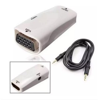 1080p HD Female to VGA Female Video Converter Adapter With 3.5mm Audio Cabl