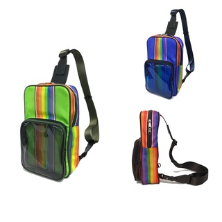 (เก็บโค้ดส่วนลดหน้าร้านลด50฿) กระเป๋าสะพายข้างลายสายรุ้ง Rainbow Crossbody Bag