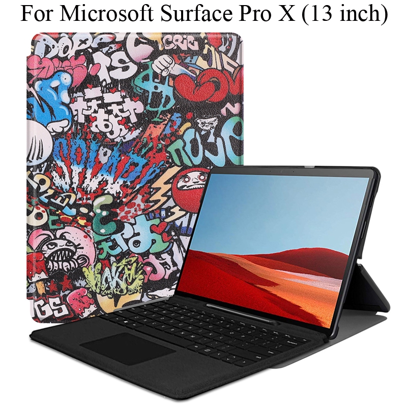 น่ารัก ฝาครอบป้องกัน for Microsoft Surface Pro X cover เคส ProX 13 inch case surface keyboard holder ยืน ซองหนัง หุ้ม