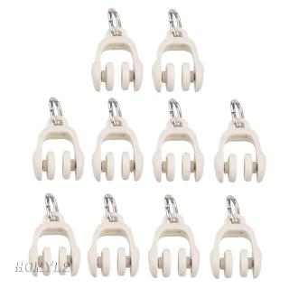 10Pcs Curtain Track Glider, Rail Slide Roller Runner Hook, Ceiling Wheel Carrier