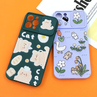 เคส Samsung พร้อมส่งจากไทย!! เคสโทรศัพท์ฝาปิดเลนส์กล้องฝาสไลด์ เคสกันเลนส์กล้อง เคสสีพาสเทล พิมพ์ลายการ์ตูน เคสการ์ตูน