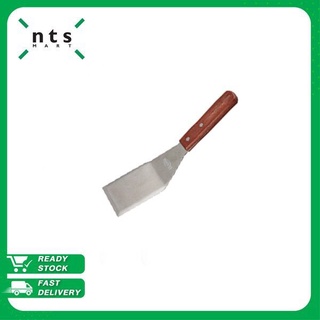 NTS  Wooden Handle Spatula ไม้พลิกอาหาร ตะหลิว สแตนเลส ด้ามจับไม้ สำหรับทำอาหารญี่ปุ่น รุ่น NTS1-TURW-3