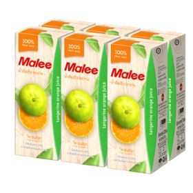 ส่งฟรี  มาลี น้ำส้มเขียวหวาน100% ขนาด 200ml ยกแพ็ค 6กล่อง MALEE TANGERINE ORANGE JUICE     ฟรีปลายทาง