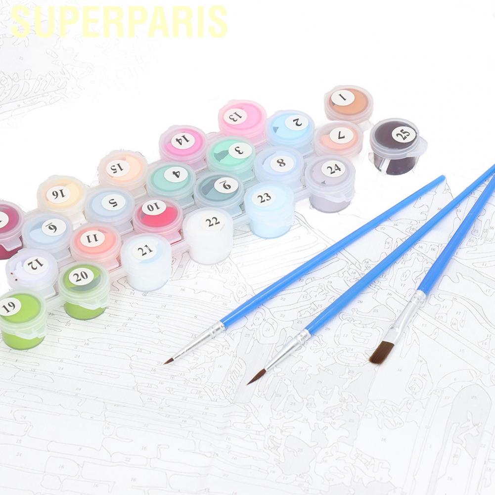 Superparis Paint By Numbers 15.7x19.7in Acrylic Pre Printed Canvas ...