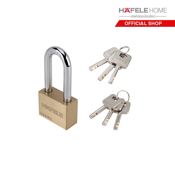 HAFELE กุญแจคล้องสายยูทองเหลือง 45 มม. / BRASS PADLOCK 45 mm.