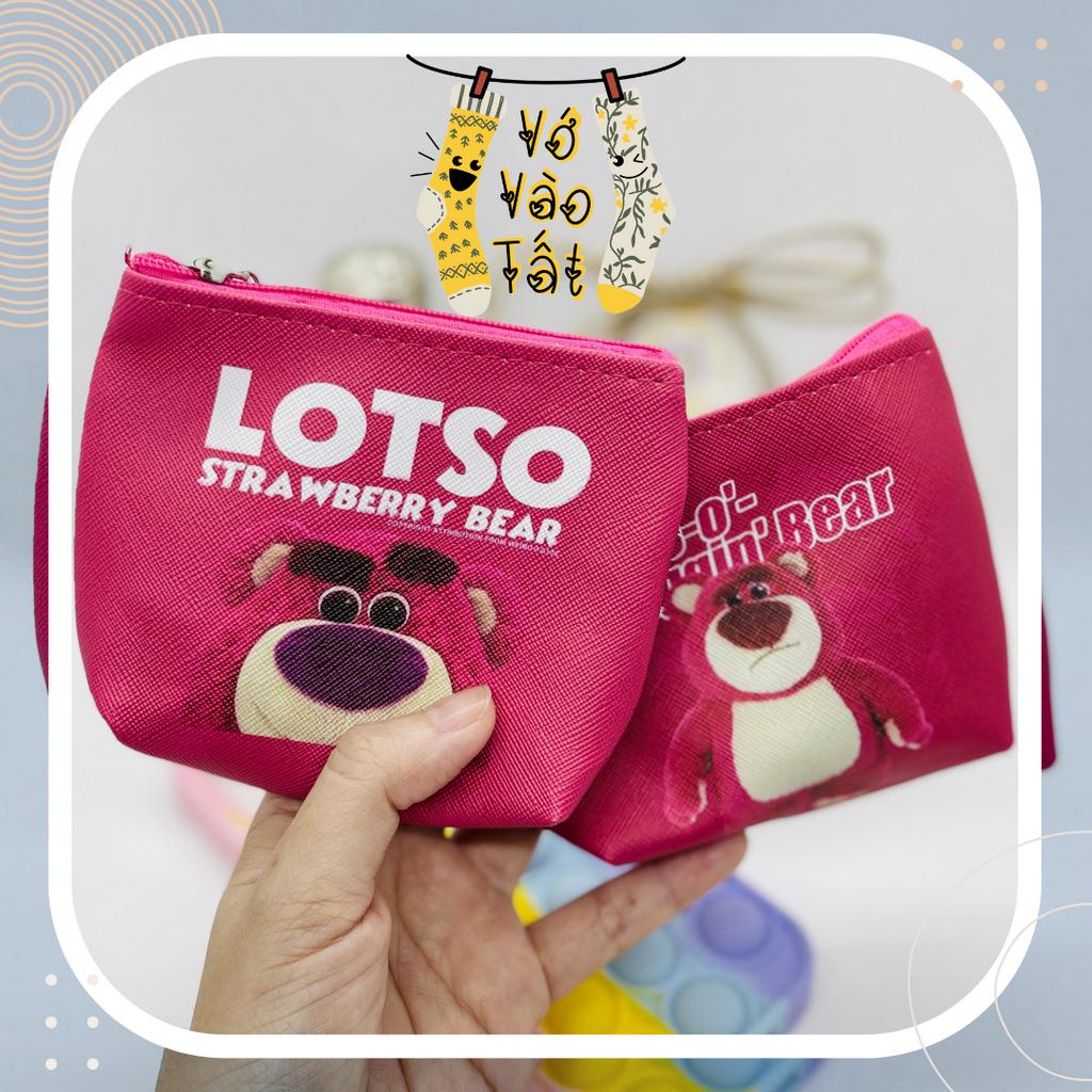 STRAWBERRY BEAR WALLET KEYCHAIN - LOTSO PINK STRAWBERRY BEAR MINI WALLET